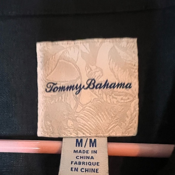 Tommy Bahama Two Palms Linen Raw Edge Black Long Sleeve Jacket Women’s Size - Picture 4 of 5